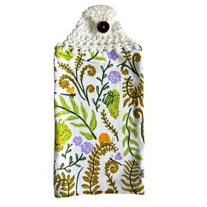 Hand Crafted Colorful Nature Floral Hanging Hand Towel Crochet Top